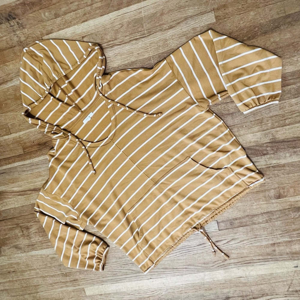 MAURICES CROPPED striped HOODED top